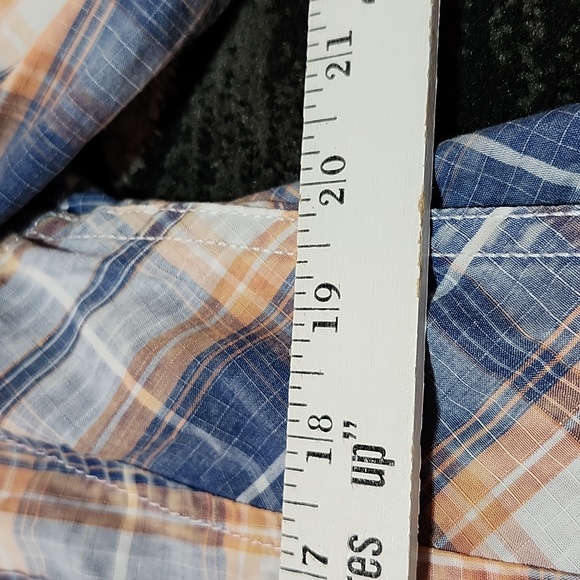 BKE VINTAGE 1967 ATHLETIC FIT PLAID ACID-WASH PEARL SNAP-BUTTON LONG-SLEEVED SHI - Picture 7 of 13